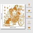 thumbnail image 4 of 1pc Witch Magic Stencil Hollow Out Drawing Painting Template Reusable Stencils on Paper Walls Canvas 11.81x11.81 inch, 4 of 8
