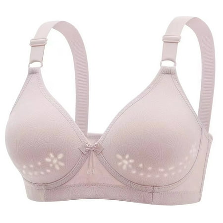 Yyeselk Women s Wirefree Lightly Bras Push Up Full Coverage Comfortable Bra No Underwire Breathable Adjustable Strap Everyday Bralette Purple 44