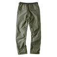 thumbnail image 6 of IYTR Mens Pants Casual Fleece Button Workwear with Pockets Straight Pants Comfy Baggy Pants Sweatpants Solid Color Casual Hiking Fashion Trousers (Army Green,XL), 6 of 7