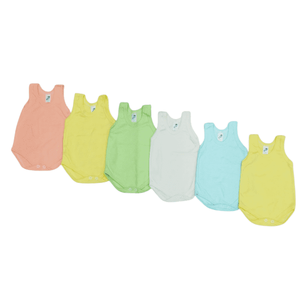 Paquete con 6 Pañaleros Camiseta Extra Suaves para Bebé combinación de colores pastel, Baby Planet México, Talla 3 a 6 Meses, 100% Algodón.