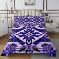 thumbnail image 1 of Purple Southwestern Queen Quilt Set,Western Aztec Bedspread Set,Boho Abstract Geometric Bedspread Sets,Tribal Diamond Coverlet Set Rustic Floral Decor Bed Set, 1 of 5