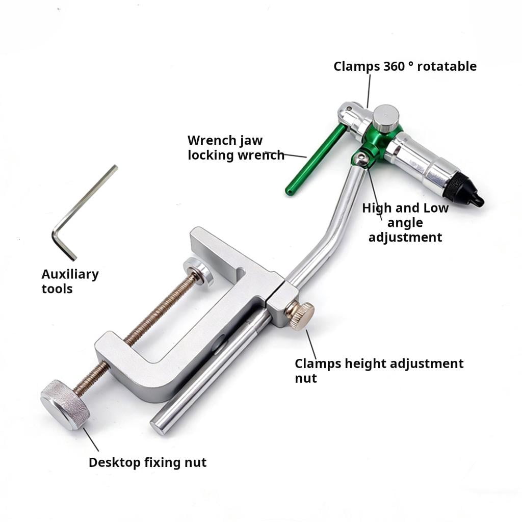 Yihuala Carbon Steel Fly Tying Vise 360 Rotating For Hook Positioning