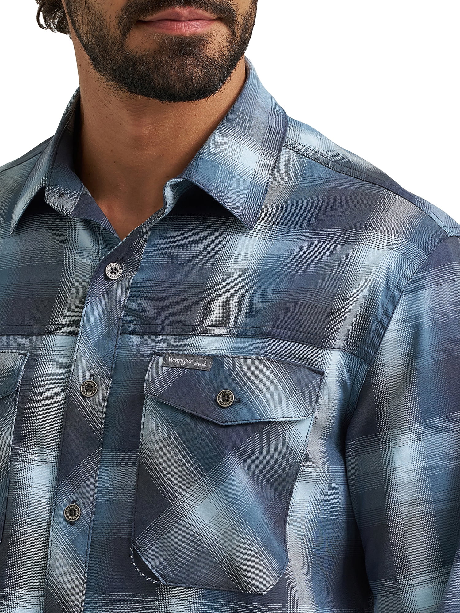 Wrangler® Men's and Big Mens Outdoor Long Sleeve All Season Stretch Shirt, Sizes S-3XL