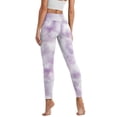 thumbnail image 2 of Renewold Tie-dye Lavender Yoga Leggings with Pockets for Women Thick Exercise Yoga Pants High Waisted Soft Slim Ankle Pants Printed Leggings 4 Way Stretch Leggings, S, 2 of 8