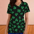 thumbnail image 4 of YOIAVAIOY Black St Patricks Day Scrubs for Women Spring Patchwork Printed Short Sleeve Scrub Tops V Neck Casual Work Nurse Uniforms XXXL, 4 of 5