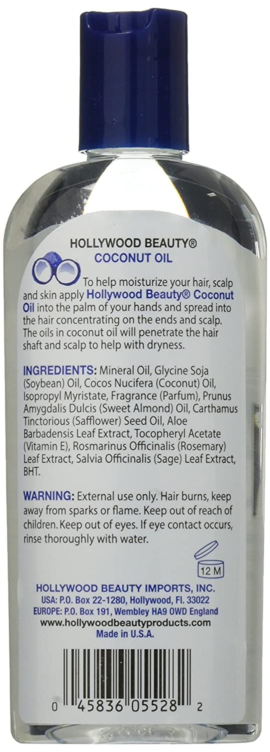 Hollywood Beauty Coconut Oil Moisturizes Hair & Skin 8 oz