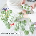 thumbnail image 7 of YooGuoGuo Crew Socks 6 Pairs for Women 5-10 Cute Low Cut Ankle Green Trendy Flower Avocado Thin Cotton Breathable Summer, 7 of 7