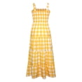 thumbnail image 6 of GEWSEY Women's 2025 Summer Spaghetti Strap Maxi Dresses Plaid Square Neck A Line Casual Beach Vacation Long Sundress (Yellow, XXL), 6 of 7