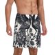 thumbnail image 2 of Fotbe Artistic Black White Peacocks Pantalones Cortos de Pijama para Hombre, Ropa de Dormir, Pantalones de Pijama Cortos para Hombre-Large, 2 of 6