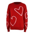 thumbnail image 4 of DHFJKG Womens Sweaters Oversized Knitted Pullover Heart Print Top Casual Long Sleeve Crewneck Spring Fall Outfits Stylish Tops, 4 of 6