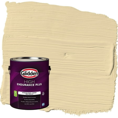 Glidden HEP Caramelized Pears / Yellow, Flat Interior Paint with Primer, 1 Gallon