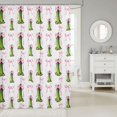 thumbnail image 2 of Manfei Pink Girly Bowtie Shower Curtain 72Wx78L,Cute Cucumber Pattern Bath Curtain, 2 of 5