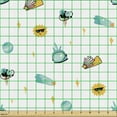 thumbnail image 2 of Ambesonne Summer Fabric by the Yard Upholstery, Ice Cream Sun Cosmos Motif, 10 Yards, Turquoise and Earth Yellow, 2 of 5