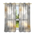 thumbnail image 2 of Gold Light Flowers Blackout Curtains 63 inch Length 2 Panels Window Decoration Curtains for Bedroom Living Room, 2 of 6
