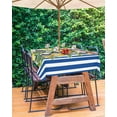 thumbnail image 3 of Outdoor Tablecloth with Umbrella Hole and Zipper 60 x 120 Inch Summer Lemon Flowers Leaves Blue White Stripes Table Cover for Rectangular Tables Tabletop Collection for Patio Garden Picnic Camping, 3 of 6