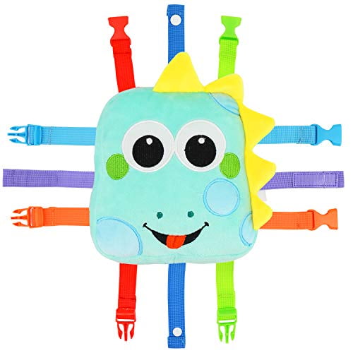 Toddler Early Learning Toy with Buckles Ideal Gift for Babies Preschool Toy for Developing Fine Motor Skills Crinkle Paper and Numbers Elephant Kids Cartoon Travel Toy Self Adhesive Tape