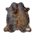 thumbnail image 2 of Turquoise Devore On Brindle Cowhide Rug, 6x7 ft, Genuine Leather, Natural Cowhide for Modern & Rustic Decor, 2 of 6