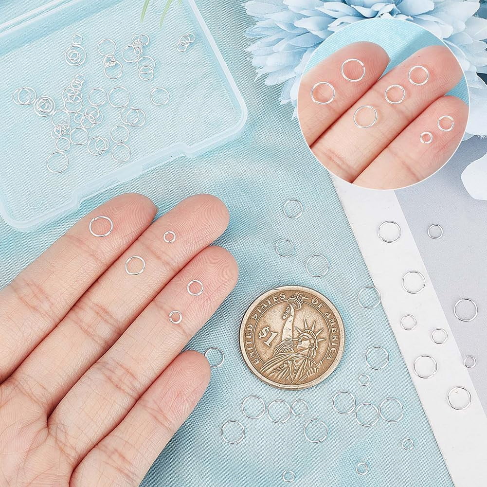 1set 120pcs Jump Rings 3/4/5/6mm Round Jump Rings Small Open Jump Ring Connectors for Jewelry Making Supplies Necklaces Bracelets Earrings Crafting Replacement Accessories