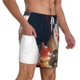 thumbnail image 2 of Kdxio Casino Poker Chips Print Men'S Swim Trunks With Compression Liner 7 Inch Inseam Quick Dry Swim Shorts, 2 of 7