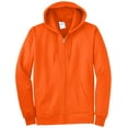 thumbnail image 2 of Port & Company PC90ZHT Mens Essential Fleece Full-Zip Hooded Sweatshirt, Safety Orange - 4XL Tall, 2 of 3