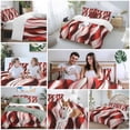 thumbnail image 5 of 3 Piece Red Striped Ombre Duvet Cover Set Full Size, Microfiber Comforter/Quilt Cover with Corner Ties and 2 Pillowcases, Modern Red Moire Geometric All Season Soft Bedding with Zipper Closure, 5 of 8