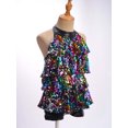 thumbnail image 5 of Yartina Girls Shiny Sequins Halter Neck Shorty Unitard Dress Jazz Hip Hop Ballet Modern Dance Skirt Colorful 4, 5 of 7
