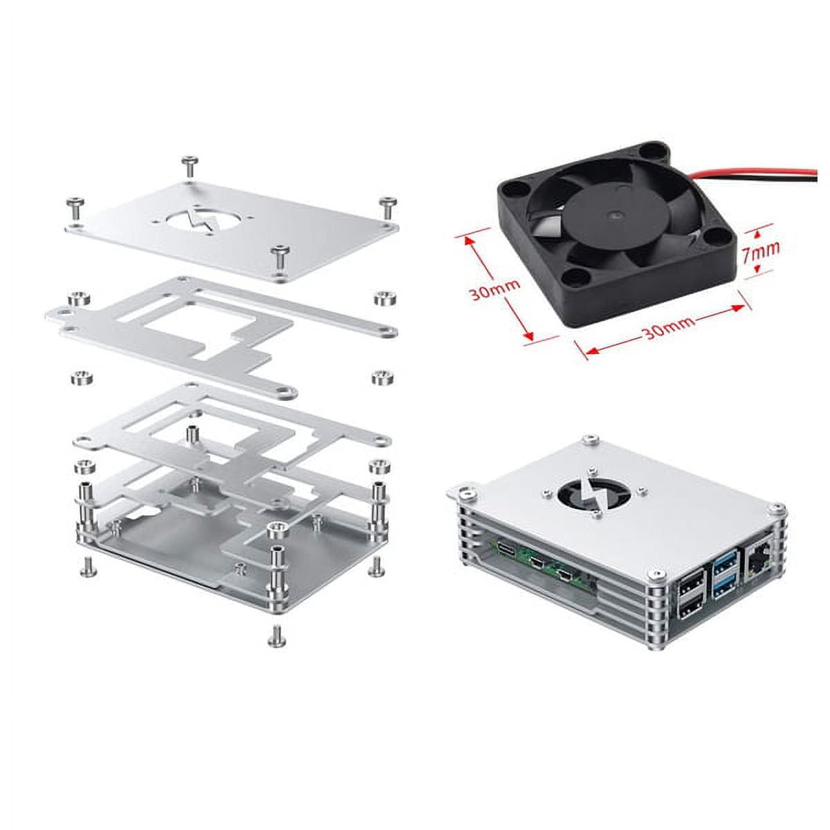 AAAwave Raspberry Pi Aluminum Alloy Case w/ Laminated Frame and Heat Sink Combo Kit