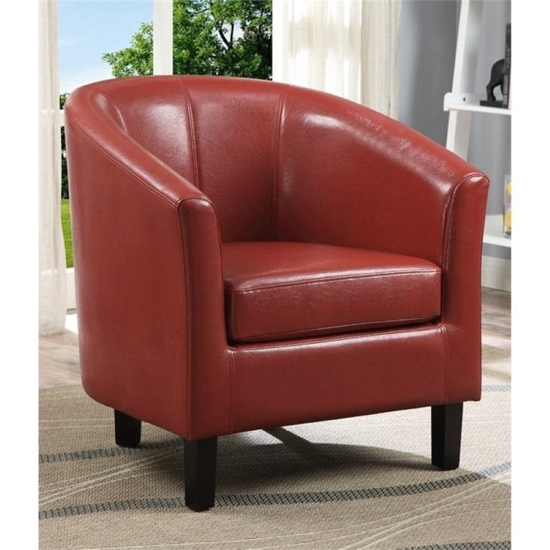 Atlin Designs Faux Leather Tub Chair in Red