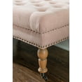 thumbnail image 5 of Linon Kacie Linen Tufted Traditional Indoor Bench, Distressed Gray/Washed Pink, 5 of 10