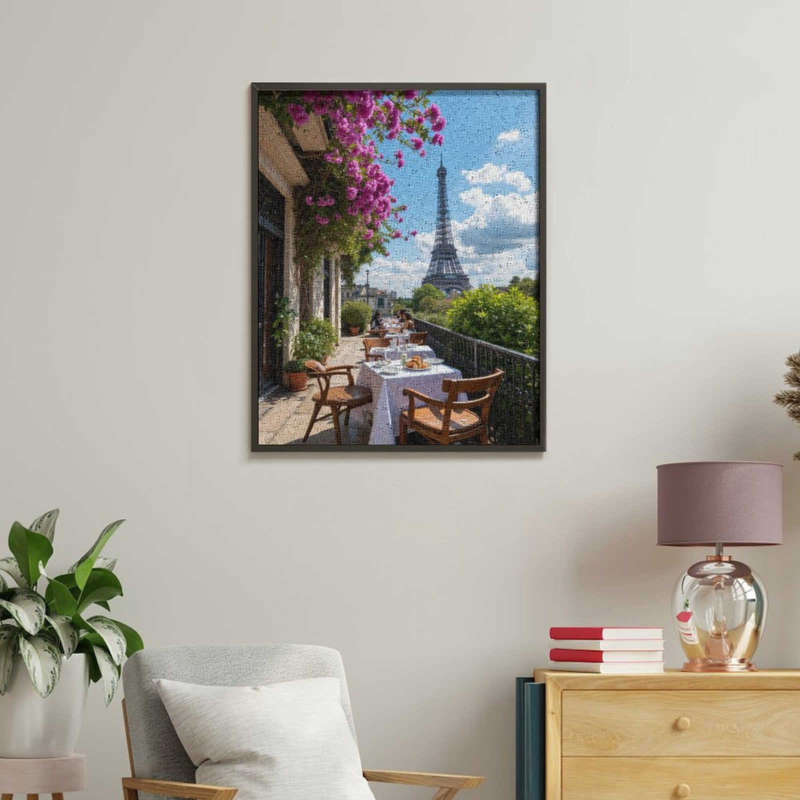 Paint by Numbers Kit for Adults, Charming Paris Balcony Brunch Scene Paint by Numbers, Easy Paint by Numbers Kit for Adults Beginner, DIY Adult Paint by Number Kits on Canvas, Home Decor