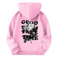 thumbnail image 3 of Byoo Little Girls Hoodie Letter Graphic Hooded Drawstring Pocket Casual Pullover Top Warm Kids Sweatshirt, 3 of 7