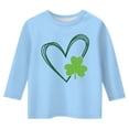 thumbnail image 3 of lnmuld Cute Tops Stylish Girls Graphic St Patricks Day Tee Fashionable Versatile Round Neck Three Quarter Sleeve Casual Shirt Size:13-14 Years, 3 of 4