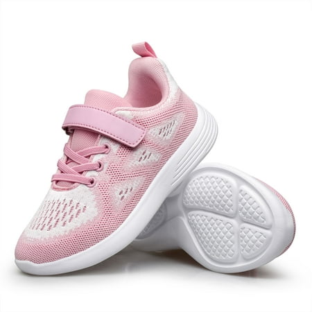 

vibdiv Kids Sneakers Slip-on Running Shoes Sports for Boys and Girls Pink Little Kid Size 1