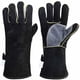 thumbnail image 1 of Guantes de cuero resistentes al calor y al fuego con costuras de Kevlar, guantes de protección térmica para trabajos con metales calientes a temperaturas extremadamente altas (16 pulgadas,, 1 of 5