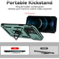 thumbnail image 4 of KOMI for iPhone 12 Mini Case with Camera Lens Cover HD Screen Protector, Dual Layer Military Grade Drop Protection Magnetic Ring Holder Kickstand Protective Phone Case for iPhone 12 Mini 5.4 inch, 4 of 5