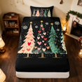 thumbnail image 4 of Manfei Christmas Tree Twin Sheets Holiday Bedding, Cream Green 3 Pieces (1 Flat Sheet, 1 Fitted Sheet and 1 Pillowcase), 4 of 6