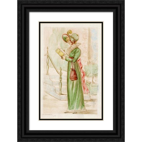Henri Boutet 17x24 Black Ornate Framed Double Matted Museum Art Print Titled: 1905 Nineteenth Century Female Modes (1908)