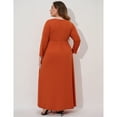 thumbnail image 4 of Women's Plus Size Long Dress Short Sleeve V Neck Empire Waist Beach Party Dresses, 4 of 5