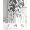 thumbnail image 6 of Grey Leaves Sheer Curtains 84 Inch Length 2 Panels Set for Living Room/Bedroom, Summer Botanical Kitchen Curtains with Grommet Semi-Sheer Curtains Drapes Voile Window Treatments 52"x84"x2, 6 of 7