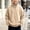 Beige, variant on Boys Waffle Knit Polo Sweatshirts, Fall Winter Long Sleeve Half Zip Stand Up Collar Casual Pullover Tops for Kids Gray Size 11-12