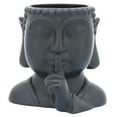 thumbnail image 2 of Sagebrook Home Ceramic Set of 3 7"h Buddha Head Planters, Black, 2 of 7