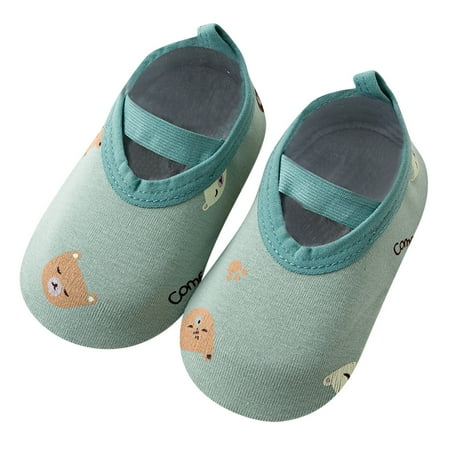 

Quealent Infant Baby Boys Shoes Girls Slip On Shoes Infant Boys Girls Socks Toddler Cartoon The Floor Socks Barefoot Socks Non Slip Shoes High Top Girls Green M Toddler