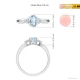 thumbnail image 4 of ANGARA Natural Solitaire Aquamarine Split Shank Ring with Trio Diamonds in 925 Sterling Silver for Women (Size-7x5mm) | March Birthstone, Anniversary, Jewelry Gift for Women | Natural Aquamarine Ring, 4 of 9