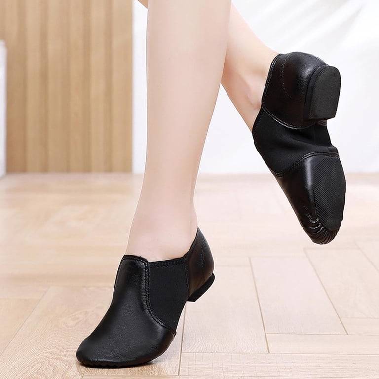 DHFJKG Kids Sheepskin Leather Upper Slip-On Non-Slip Jazz Shoes