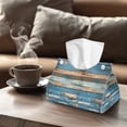thumbnail image 4 of SEANATIVE Board Print Tissue Box Covers Rectangular Tissue Box Holder for Bathroom Blue Tissue Holder for Car PU Leather Tissue Box Organizer for Vanity Countertop Night Stands 2 Pcs, 4 of 7