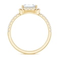 thumbnail image 2 of Rosec Jewels Certified Moissanite Emerald Cut Engagement Ring - Moissanite Halo Ring for Women (7X9 mm, D-VS1 Grade), 14K Yellow Gold, US 12.50, 2 of 8