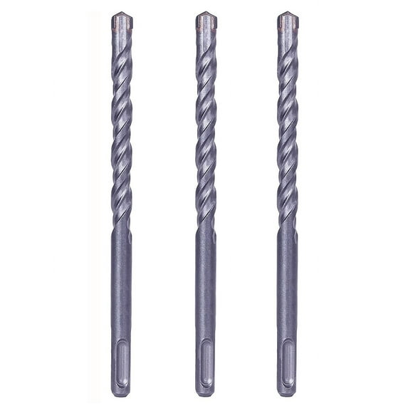 SDS Plus Hammer Drill Bit 1/2 in. x 8 in. Masonry Concrete Rock Drill-3Pcs