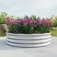 thumbnail image 4 of 4Ft Round Raised Garedn Bed,11.4” Tall Metal Raised Beds,Outdoor Garden Raised Planter Box for Flowers, Herbs, Fruits,Silver, 4 of 7