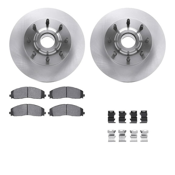 Dynamic Friction Company Front Brake Rotors with Heavy Duty Brake Pads includes Hardware 6212-99705
