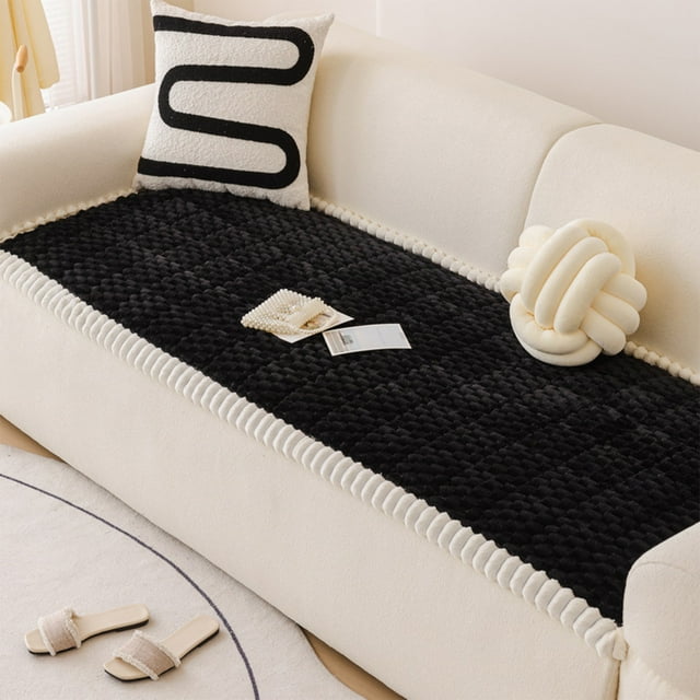 QIPOPIQ Pet Couch Covers for Sofa Non Slip Fuzzy Dog Sofa Covers Washable Geometric Couch Cushion Protector Pet Bed Mat